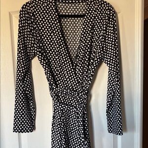 Banana Republic Navy and White Polka Dot Dress